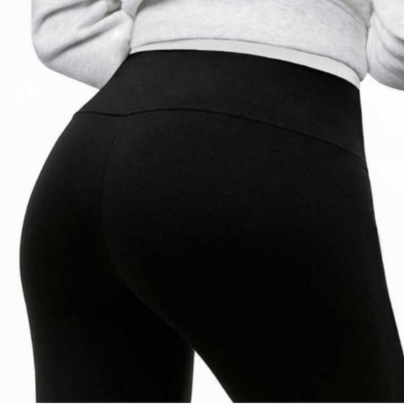 New! Nicole Miller Leggings 2 Pack Size Large Black Stretch Pants Cotton - Picture 4 of 10